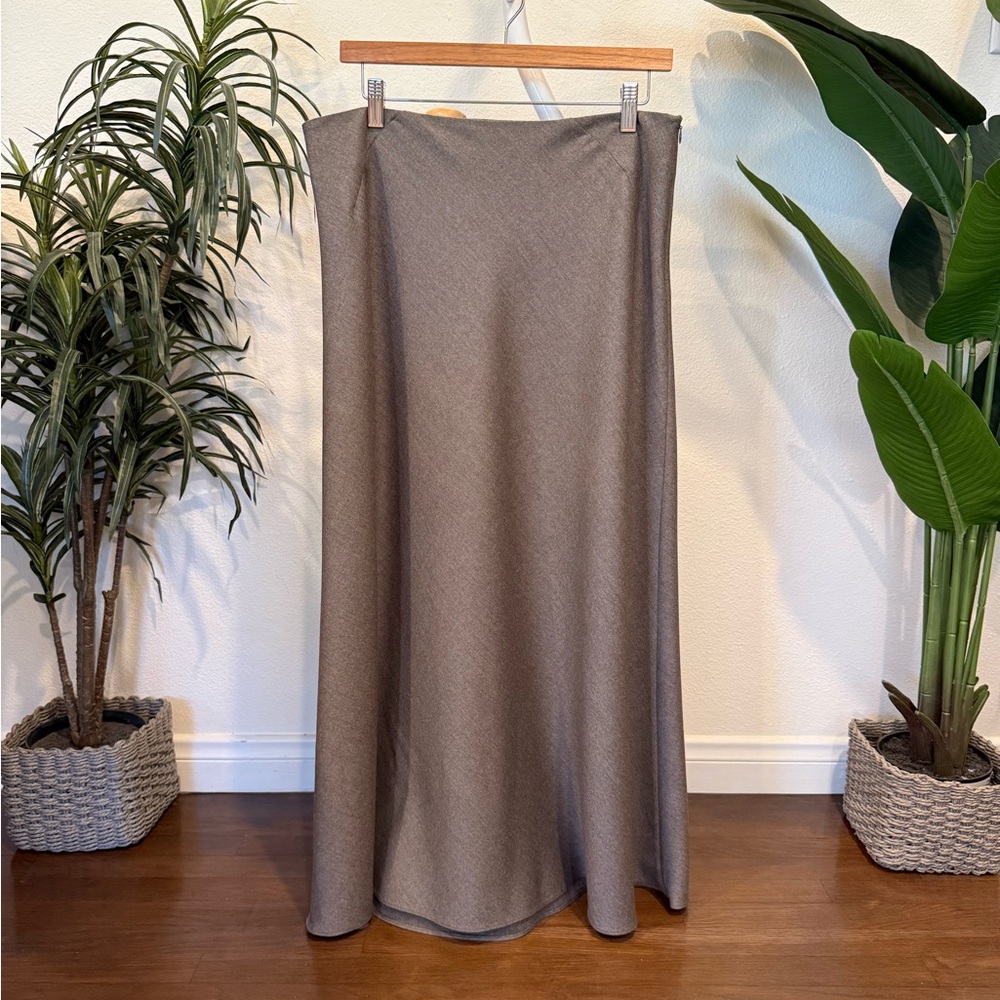 Zara Wool Gray Maxi A-Line Classic Skirt